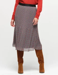 Christine Laure Jupes|Robes & Jupes*Jupe plissée bleu rouge