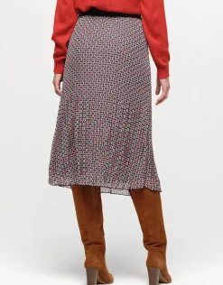 Christine Laure Jupes|Robes & Jupes*Jupe plissée bleu rouge