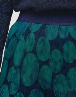 Christine Laure Jupes|Robes & Jupes*Jupe plissée imprimé vert