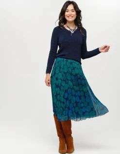 Christine Laure Jupes|Robes & Jupes*Jupe plissée imprimé vert