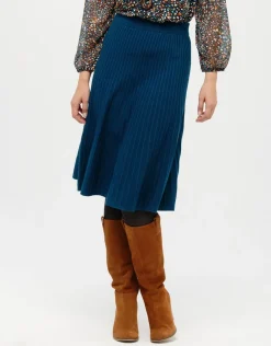 Christine Laure Jupes|Robes & Jupes*Jupe plissée maille bleue