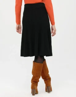 Christine Laure Jupes|Robes & Jupes*Jupe plissée maille noire