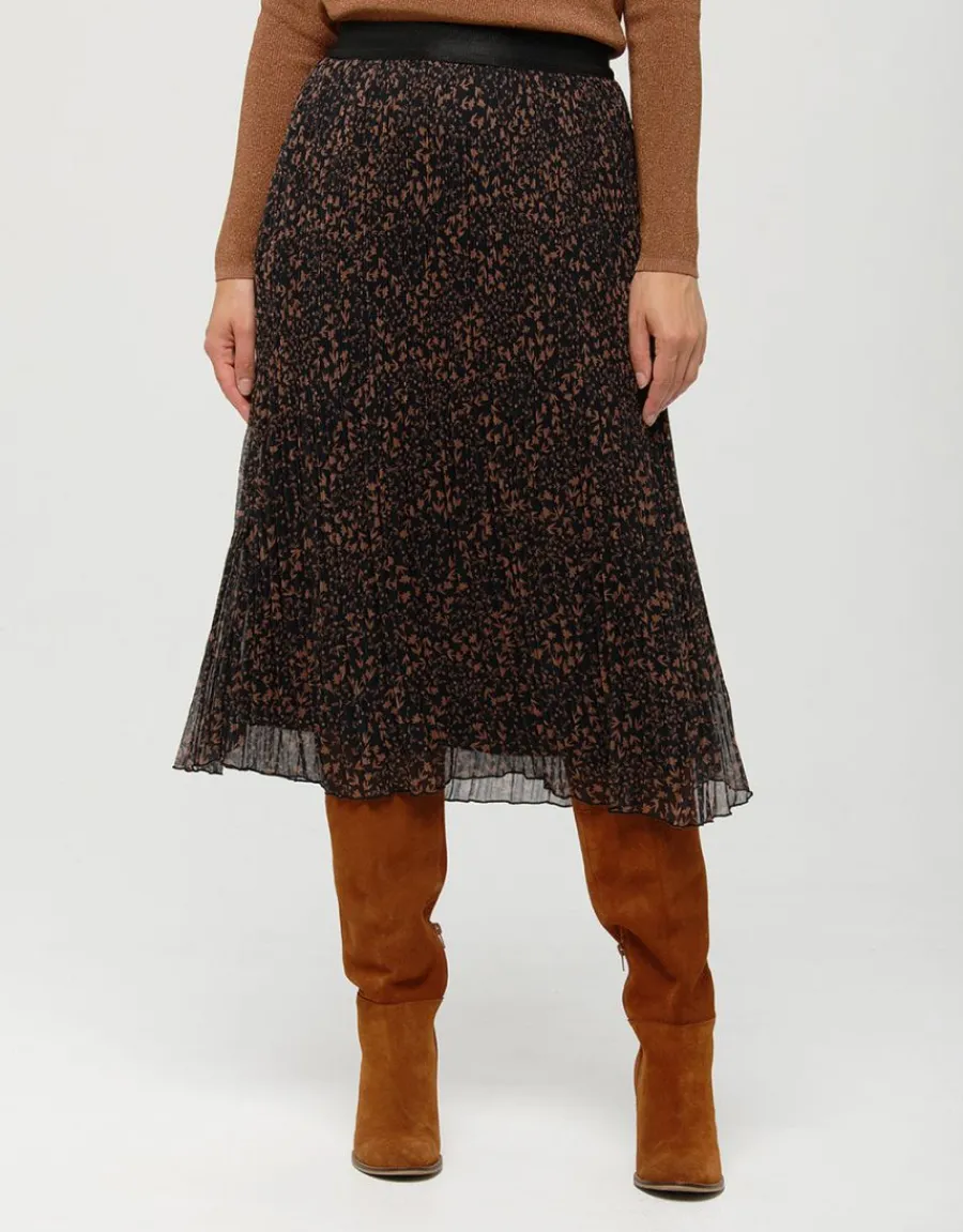 Christine Laure Jupes|Robes & Jupes*Jupe plissée motif beige