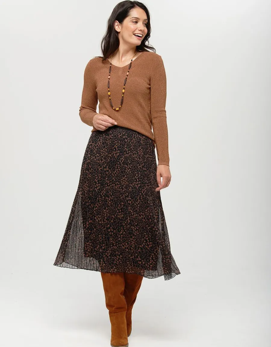 Christine Laure Jupes|Robes & Jupes*Jupe plissée motif beige