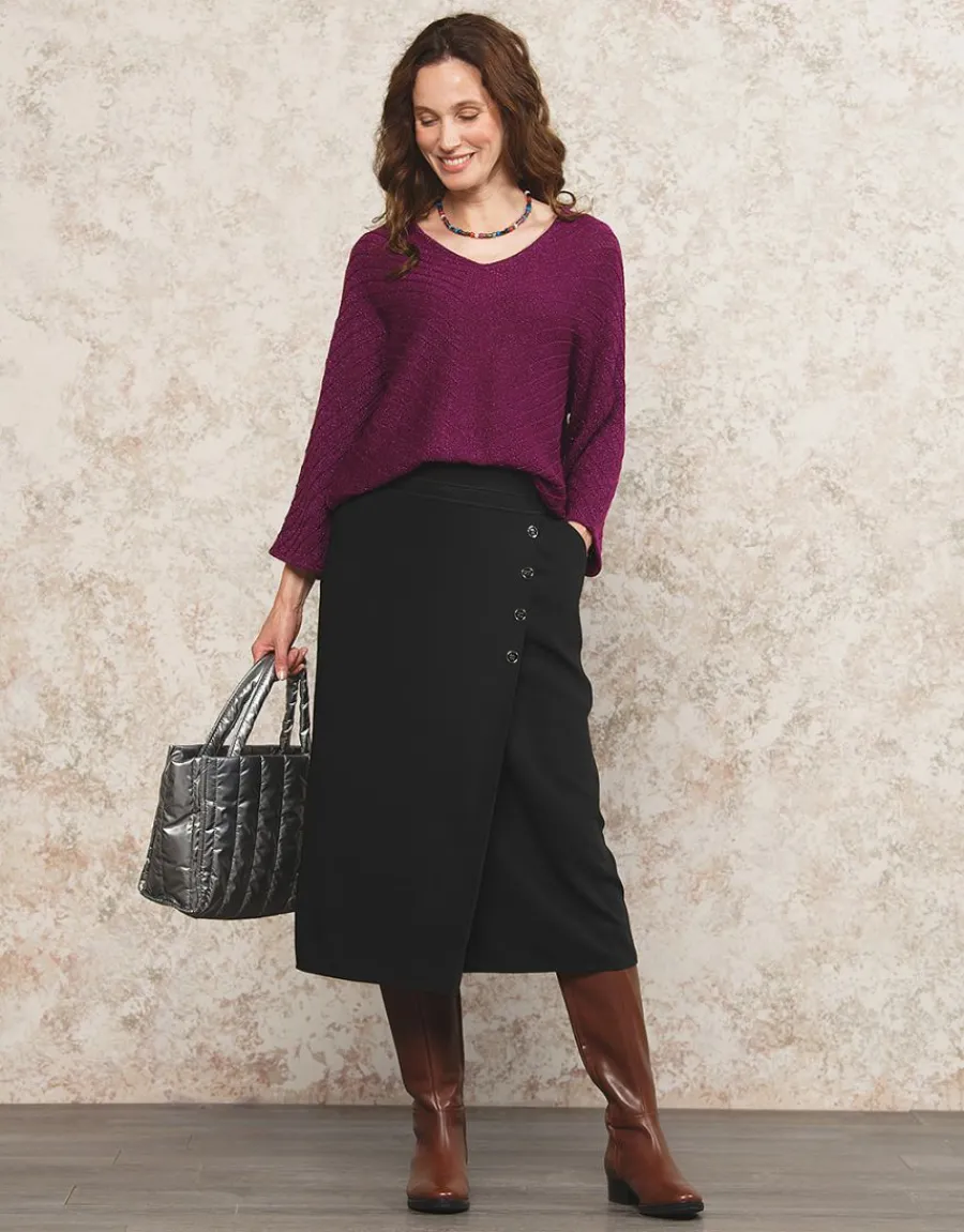 Christine Laure Jupes|Robes & Jupes*Jupe portefeuille noir