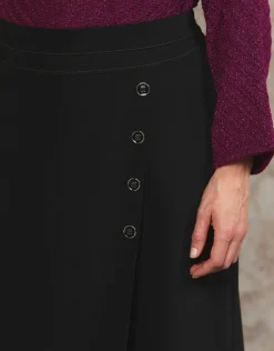 Christine Laure Jupes|Robes & Jupes*Jupe portefeuille noir