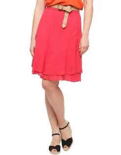 Christine Laure Jupes|Robes & Jupes*Jupe rouge coton