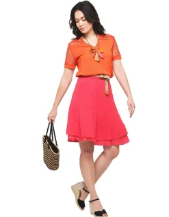 Christine Laure Jupes|Robes & Jupes*Jupe rouge coton