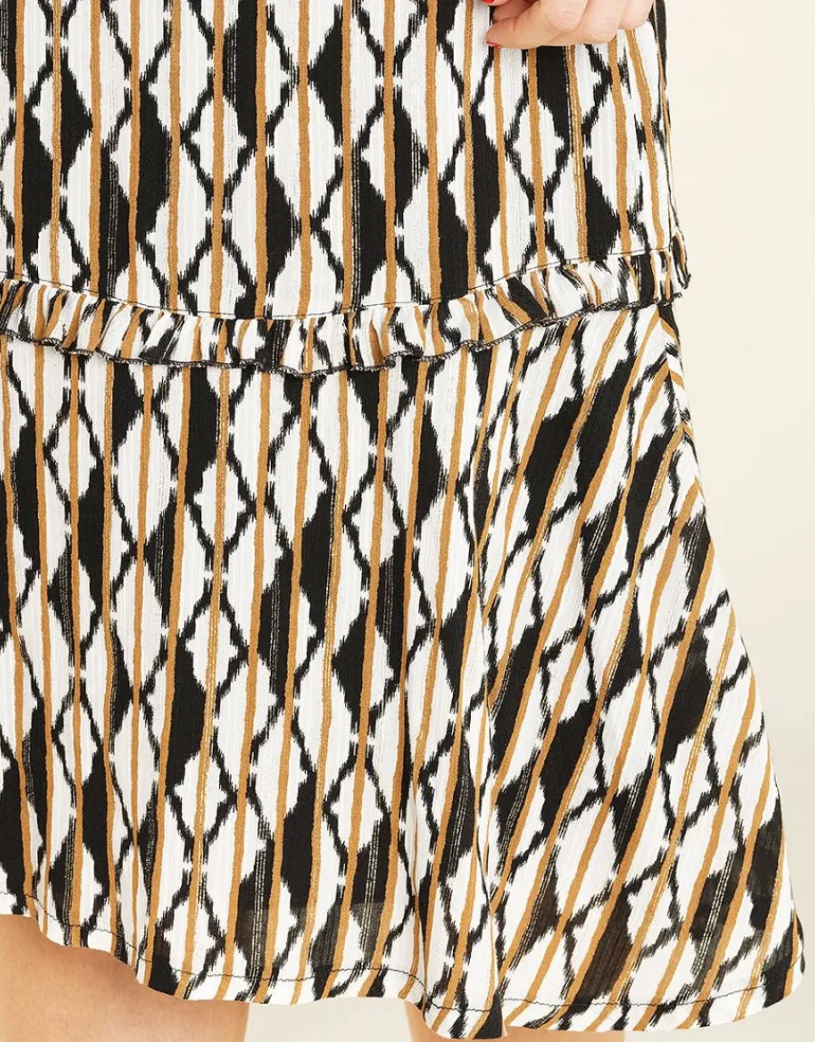 Christine Laure Jupes|Robes & Jupes*Jupon imprimé noir