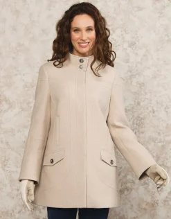 Christine Laure Manteaux|Parkas*Manteau chic laine beige