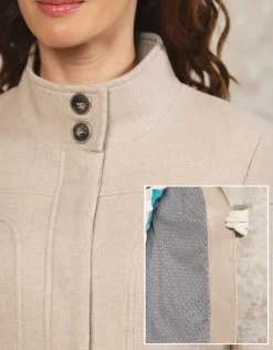 Christine Laure Manteaux|Parkas*Manteau chic laine beige