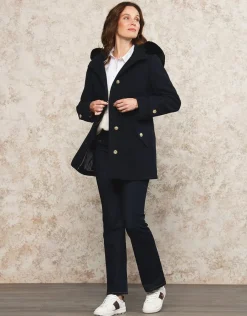 Christine Laure Parkas|Manteaux*Manteau laine marine