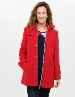 Christine Laure Manteaux|Parkas*Manteau rouge 70% laine