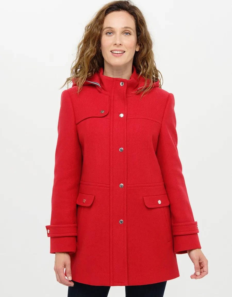 Christine Laure Manteaux|Parkas*Manteau rouge 70% laine