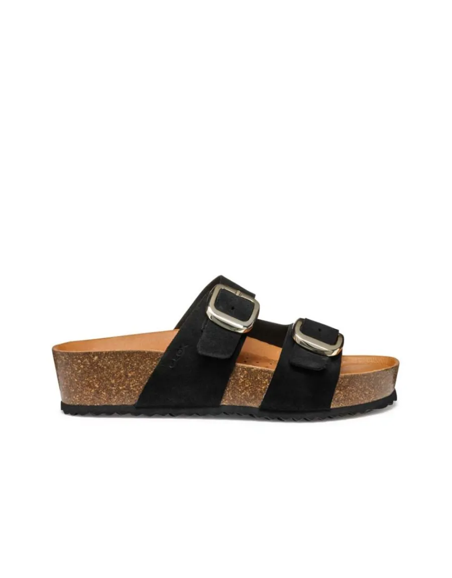 Christine Laure Sandales*Mule compensée cuir noir GEOX