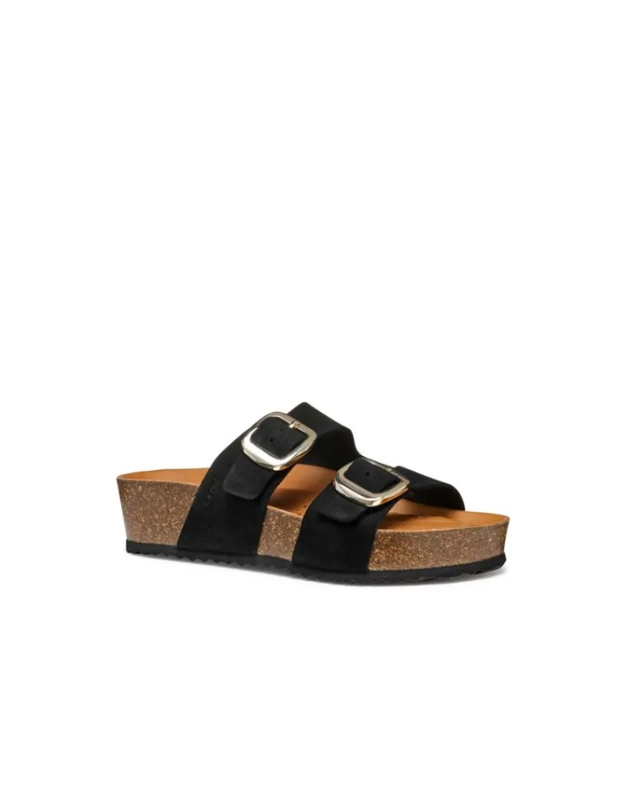 Christine Laure Sandales*Mule compensée cuir noir GEOX