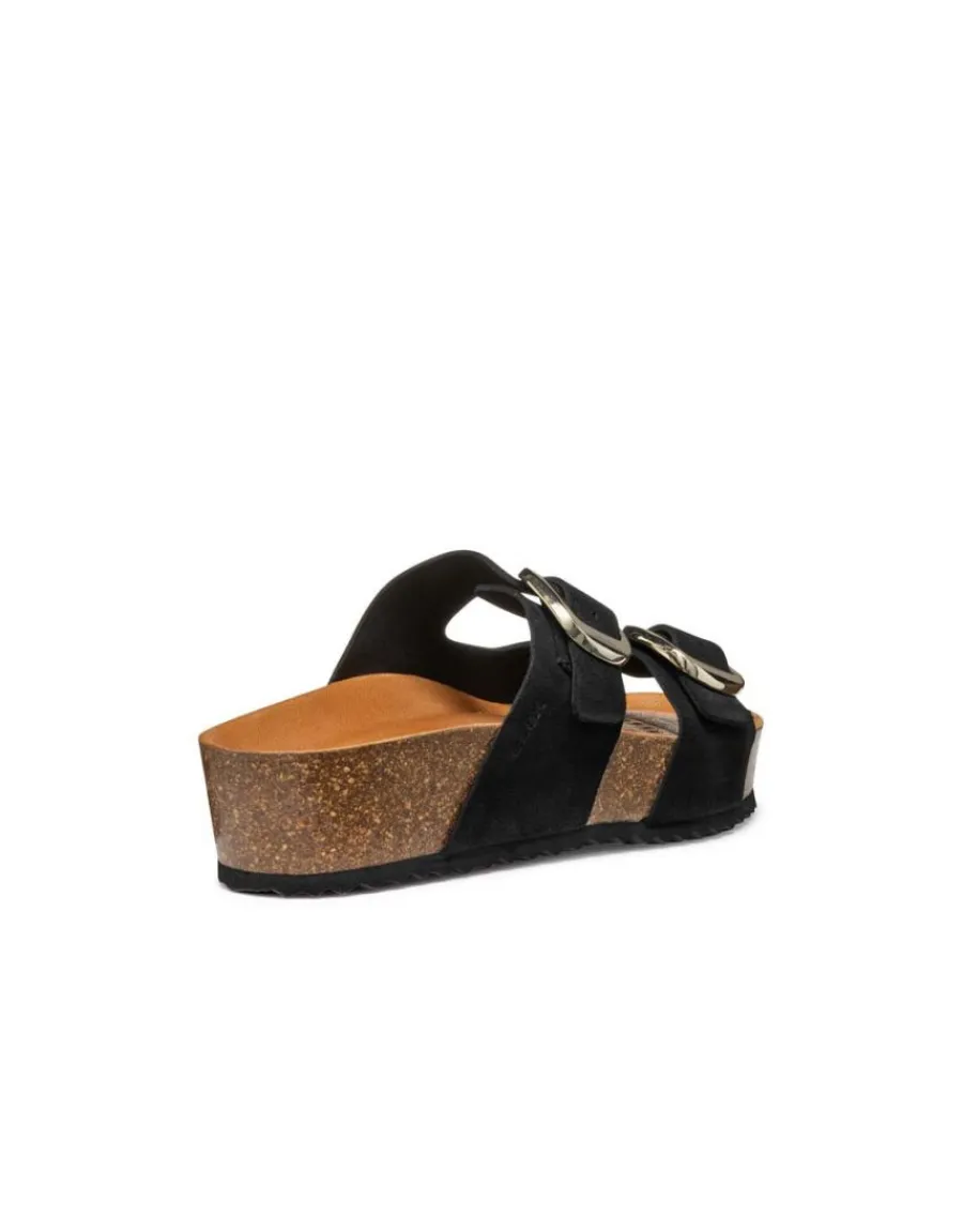 Christine Laure Sandales*Mule compensée cuir noir GEOX