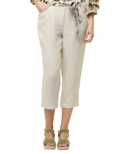 Christine Laure Pantacourts|Pantalons*Pantacourt beige 100% lin