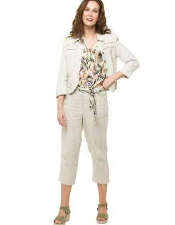 Christine Laure Pantacourts|Pantalons*Pantacourt beige 100% lin