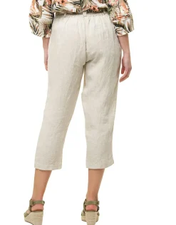 Christine Laure Pantacourts|Pantalons*Pantacourt beige 100% lin