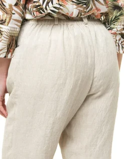 Christine Laure Pantacourts|Pantalons*Pantacourt beige 100% lin