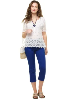 Christine Laure Pantacourts*Pantacourt bleu roi coton