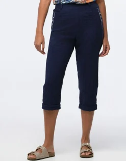 Christine Laure Pantacourts|Pantalons*Pantacourt coton marine