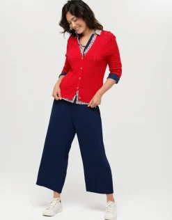 Christine Laure Pantacourts|Pantalons*Pantacourt fluide marine