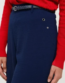 Christine Laure Pantacourts|Pantalons*Pantacourt fluide marine