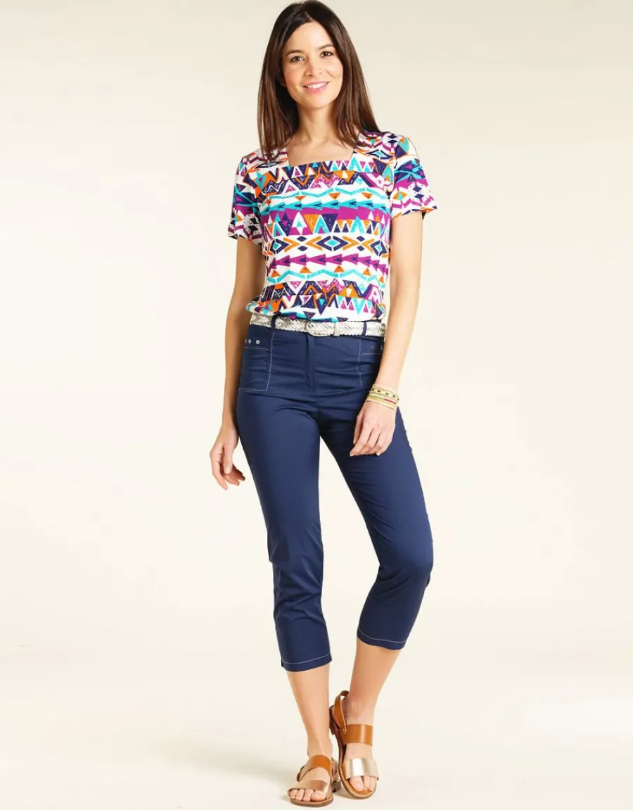 Christine Laure Pantalons|Pantacourts*Pantacourt léger marine