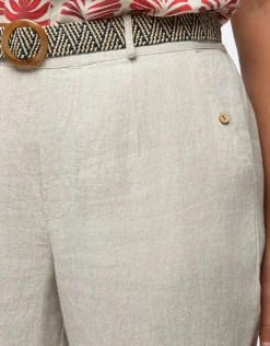 Christine Laure Pantalons|Pantacourts*Pantacourt lin beige