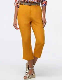 Christine Laure Pantacourts|Pantalons*Pantacourt lin ocre