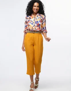 Christine Laure Pantacourts|Pantalons*Pantacourt lin ocre