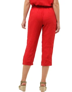 Christine Laure Pantacourts*Pantacourt 100%lin rouge