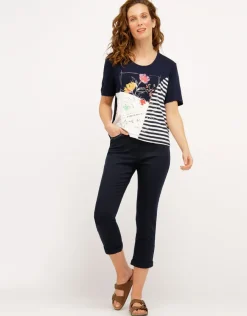 Christine Laure Pantacourts|Pantalons*Pantacourt marine chic
