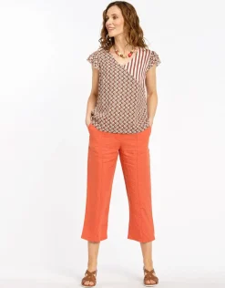 Christine Laure Pantacourts*Pantacourt orange en lin