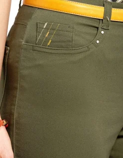 Christine Laure Pantacourts|Pantalons*Pantacourt stretch kaki