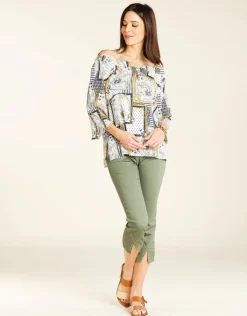 Christine Laure Pantacourts|Pantalons*Pantacourt stretch kaki