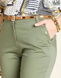 Christine Laure Pantacourts|Pantalons*Pantacourt stretch kaki