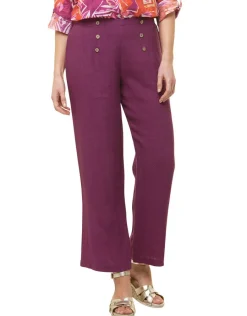 Christine Laure Larges|Pantalons*Pantalon 100% lin violet
