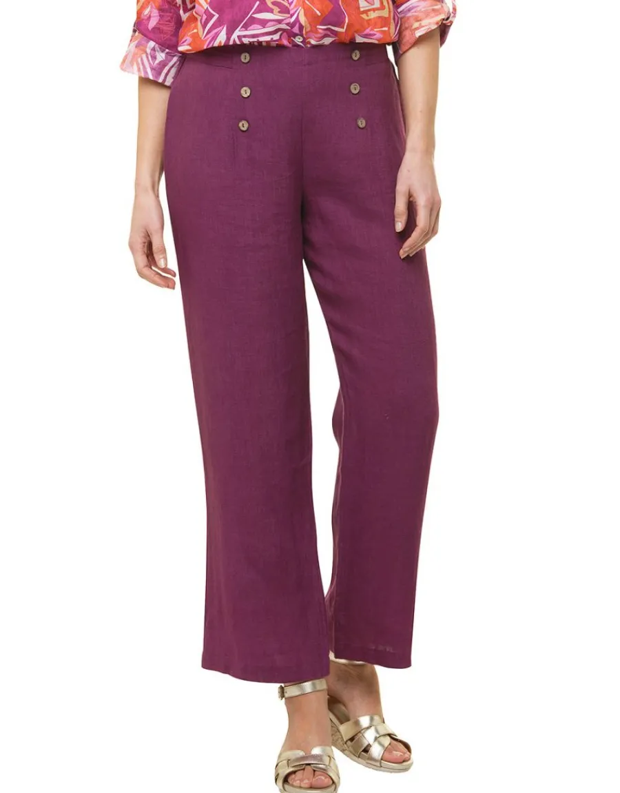 Christine Laure Larges|Pantalons*Pantalon 100% lin violet