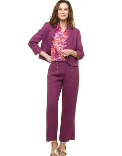 Christine Laure Larges|Pantalons*Pantalon 100% lin violet