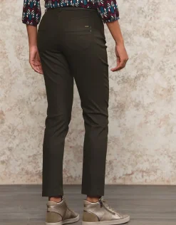 Christine Laure Slims|Pantalons*Pantalon brun slim coton