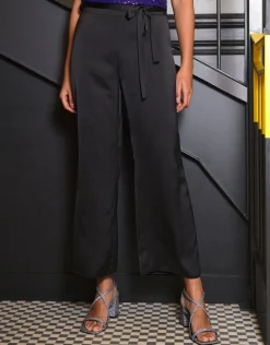 Christine Laure Larges|Pantalons*Pantalon chic satiné noir