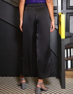 Christine Laure Larges|Pantalons*Pantalon chic satiné noir