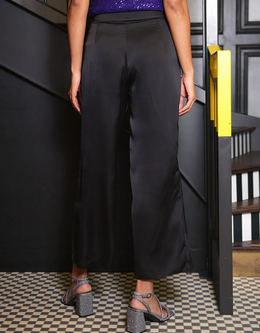 Christine Laure Larges|Pantalons*Pantalon chic satiné noir