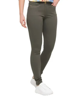 Christine Laure Slims|Pantalons*Pantalon coton vert kaki