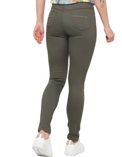 Christine Laure Slims|Pantalons*Pantalon coton vert kaki