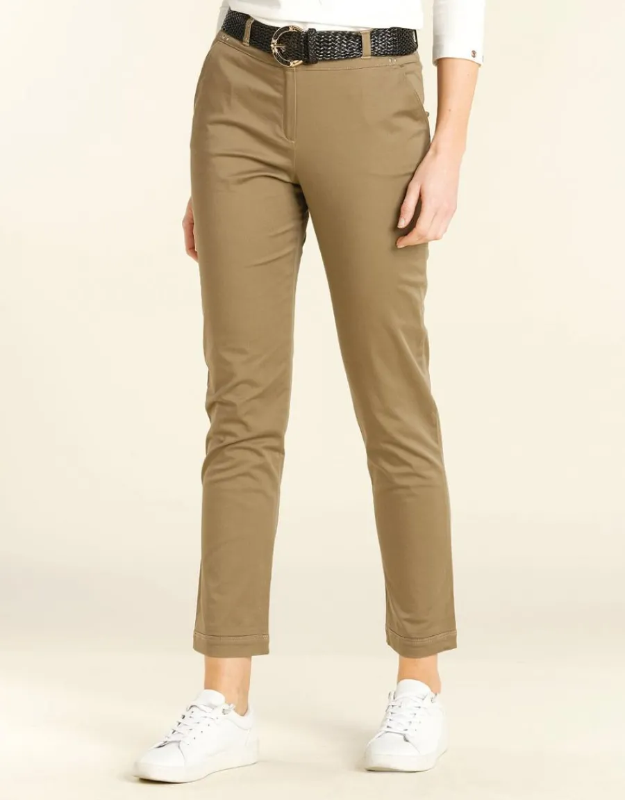 Christine Laure Ajustés|Pantalons*Pantalon 7/8e beige taupe