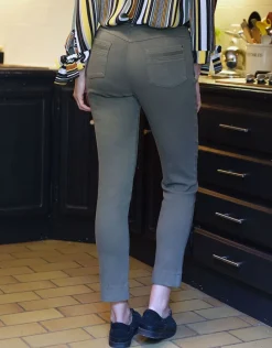 Christine Laure Slims|Pantalons*Pantalon 7/8e coton kaki